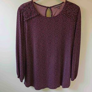Adrianna Papell Pretty Ruched Blouse with Back Keyhole